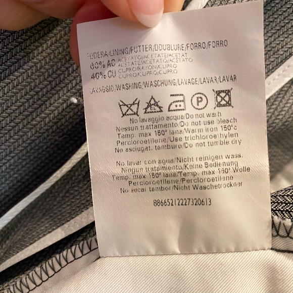 ZANELLA Men’s Wool Dress Pants light grey pleated Stefano. Waist 36” 28” Inseam - Picture 9 of 13